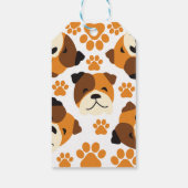 かわいい犬の顔と手 ギフトタグ (裏面)