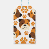 かわいい犬の顔と手 ギフトタグ (正面)