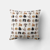 かわいい犬の顔イラストレーションパターン クッション (裏面)