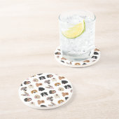 かわいい犬の顔イラストレーションパターン コースター (側面)