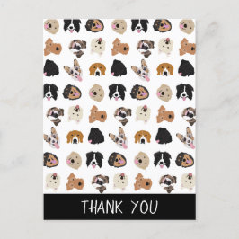 かわいい犬の顔イラストレーションパターン ポストカード