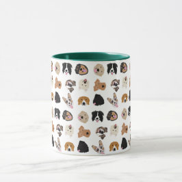 かわいい犬の顔イラストレーションパターン マグカップ