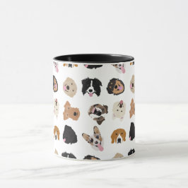 かわいい犬の顔イラストレーションパターン マグカップ