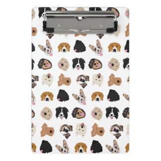 かわいい犬の顔イラストレーションパターン ミニクリップボード