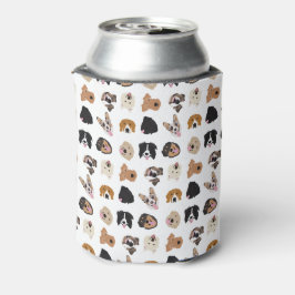 かわいい犬の顔イラストレーションパターン 缶クーラー