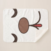 かわいい犬の顔キッズホワイト シェルパブランケット (正面(横))