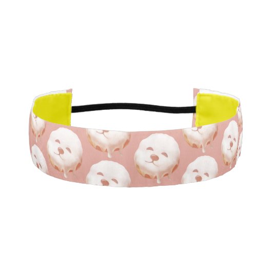 かわいい犬の顔ドーナツ アスレチックヘッドバンド (正面)