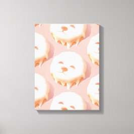 かわいい犬の顔ドーナツ キャンバスプリント