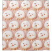 かわいい犬の顔ドーナツ シャワーカーテン (正面)