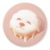 かわいい犬の顔ドーナツ セラミックノブ (正面)