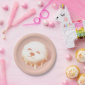 かわいい犬の顔ドーナツ ペーパープレート (パーティー)