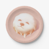 かわいい犬の顔ドーナツ ペーパープレート (正面)