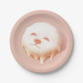 かわいい犬の顔ドーナツ ペーパープレート