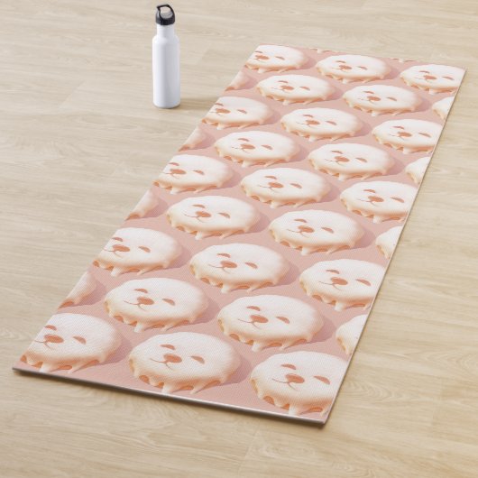 かわいい犬の顔ドーナツ ヨガマット (インサイチュ)