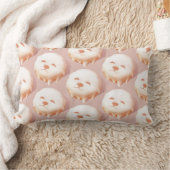 かわいい犬の顔ドーナツ ランバークッション (ブランケット)