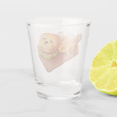 かわいい犬の顔バーガーとフライドポテト ショットグラス (裏面)