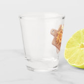 かわいい犬の顔バーガーとフライドポテト ショットグラス (左)