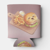 かわいい犬の顔バーガーとフライドポテト 缶クーラー (裏面)