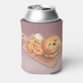 かわいい犬の顔バーガーとフライドポテト 缶クーラー (缶裏面)