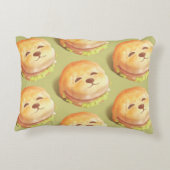 かわいい犬の顔バーガーパターン アクセントクッション (裏面)