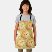 かわいい犬の顔バーガーパターン エプロン (インサイチュ)
