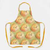かわいい犬の顔バーガーパターン エプロン (正面)