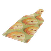 かわいい犬の顔バーガーパターン カッティングボード (角)