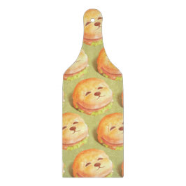 かわいい犬の顔バーガーパターン カッティングボード