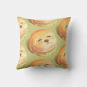 かわいい犬の顔バーガーパターン クッション (裏面)