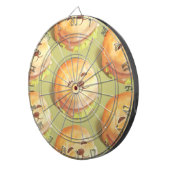 かわいい犬の顔バーガーパターン ダーツボード (正面右)