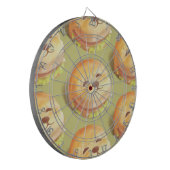 かわいい犬の顔バーガーパターン ダーツボード (正面左)