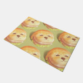 かわいい犬の顔バーガーパターン ドアマット (アングル)