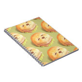 かわいい犬の顔バーガーパターン ノートブック (右側)