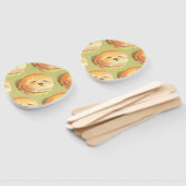 かわいい犬の顔バーガーパターン ハンドファン (組立なし)