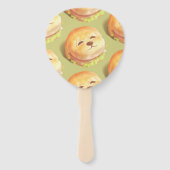 かわいい犬の顔バーガーパターン ハンドファン (裏面)