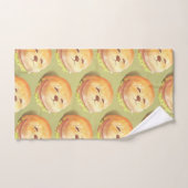 かわいい犬の顔バーガーパターン バスタオルセット (ハンドタオル)