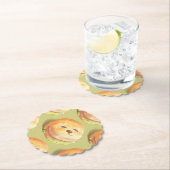 かわいい犬の顔バーガーパターン ペーパーコースター (インサイチュ)