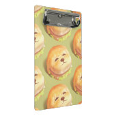 かわいい犬の顔バーガーパターン ミニクリップボード (アングル)