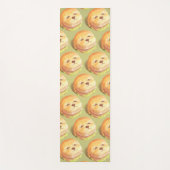 かわいい犬の顔バーガーパターン ヨガマット (正面)