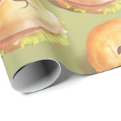 かわいい犬の顔バーガーパターン ラッピングペーパー (ロールコーナー)