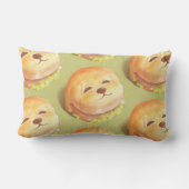 かわいい犬の顔バーガーパターン ランバークッション (裏面)