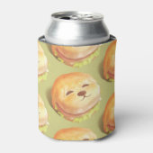 かわいい犬の顔バーガーパターン 缶クーラー (缶正面)