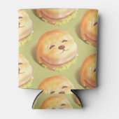 かわいい犬の顔バーガーパターン 缶クーラー (正面)