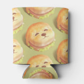 かわいい犬の顔バーガーパターン 缶クーラー (裏面)