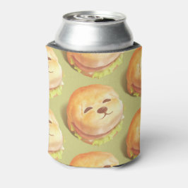 かわいい犬の顔バーガーパターン 缶クーラー