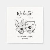 かわいい犬の顔ピットブルテリア私たちも結婚する スタンダードカクテルナプキン (正面)