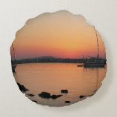 かわいい犬の顔漫画キッズラウンドピロー ラウンドクッション (裏面)