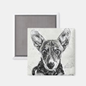 かわいい犬の顔磁石 マグネット (正面/裏面)