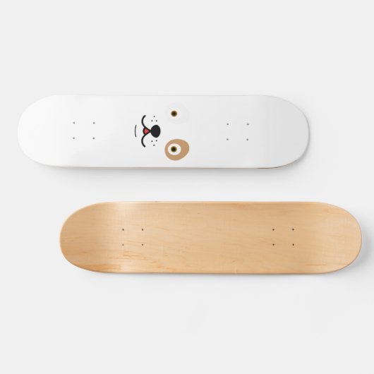 かわいい犬の顔 スケートボード (横)