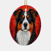 かわいい犬の顔 セラミックオーナメント (右)